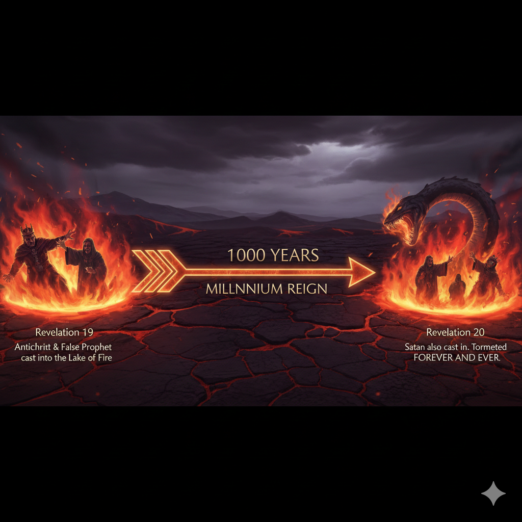 Revelation timeline proving the eternal nature of the Lake of Fire.